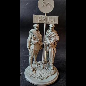 Rășină soldat 1/24 VECHI Războiului Civil spaniol , Luptă de Teruel (2 cifre) Model Unassambled Nevopsite Figura Kit de Construcție - Imagine 1  