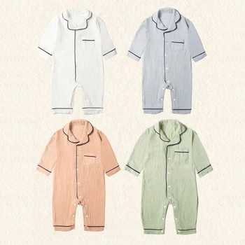 Salopetă Pentru Copii Baieti Fete Somn Juca Pijamale Bumbac Organic Cu Maneci Lungi Salopeta Dintr-O Bucata Buton Jos De Nou-Născut Sleepsuit Pijamale - Imagine 2  