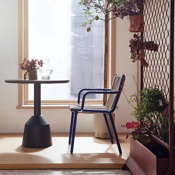 Scaun Rattan set de trei piese curte cu grădină în aer liber, balcon hotel restaurant bar cafenea Nordice în aer liber, mese si scaune - Imagine 2  