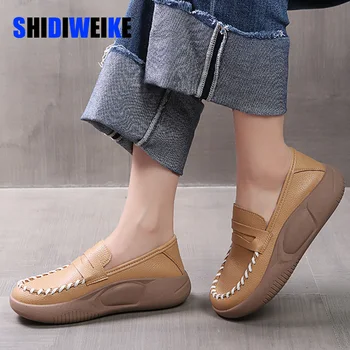 SDWK 4CM Platforma Doamnelor Mocasini Moda Alunecare pe Adidași de Primăvară Indesata Confortabil Jos Casual Pantofi Sport Zapatillas Mujer - Imagine 1  