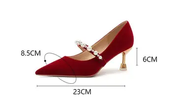 SDWK 6CM Noi Femeile Pantofi cu Tocuri Înalte Elegante Femei Pompe de Platforma de Moda Mary Janes Doamnelor pantofi de Nunta AD3351 - Imagine 2  