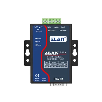 Server Zlan 5103 Rs232 Rs422 Rs485 Ethernet Industriale Singur Ethernet, Dispozitive De Comunicare - Imagine 1  