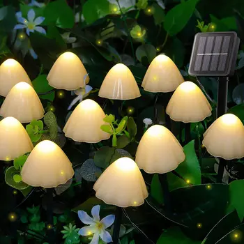 Set De 10/20buc 8 Moduri de Ciuperci Lumini Solare Solar Cale de Lumini în aer liber Zână Lumina Pentru Gradina Curte Gazon Petrecere de Crăciun - Imagine 1  
