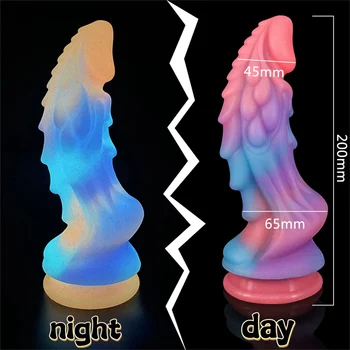 Silicon Luminos Anal Dildo Butt Plug Artificial Penis Fese Masturbari Jucărie De Sex Feminin Masturbator Sexuale Instrumente Consumabile Pentru Adulți - Imagine 2  