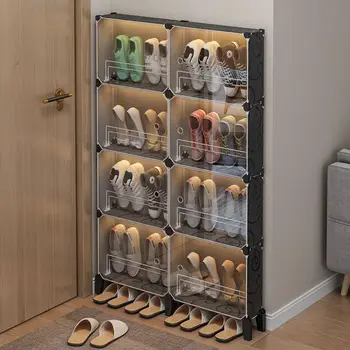 Simplu Și Ușor De Raft De Pantofi Pliere Acasă Living Transparent Multistrat Dulapuri Hol Raft Pantofi Mobilier Cutie De Depozitare - Imagine 1  