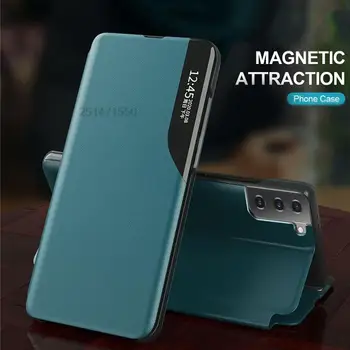 Smart Flip case Pentru Samsung Galaxy S20 S10 S9 S8 S7 Plus Nota 20 10 Kickstand Acoperire din Piele Pentru Galaxy A30 A40 A50 A70 A10S - Imagine 2  