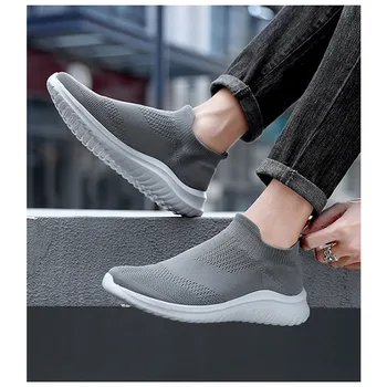 Solid de culoare Moda Femei Pantofi Casual Lumina Respirabil Femei Adidasi Platforma Plasă de Șosete Pantofi Casual Pantofi pentru Bărbați Adidași - Imagine 2  