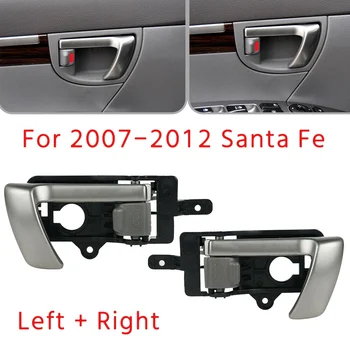 Stanga +Partea Dreapta Interior Interior Usa Maner pentru 2007-2012 Hyundai Santa Fe cu Gri Buton 82610-2B010 82620-2B010 - Imagine 2  