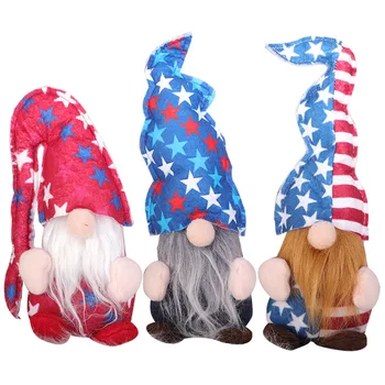Statele UNITE ale americii Ziua Independenței Timp Pălărie fără Chip de Păpușă Gnome 4 iulie Petrecere Temă de Decorare de Masă Ornamente Ziua Națională Cadouri pentru Copii - Imagine 1  