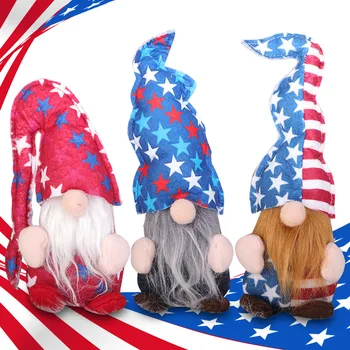 Statele UNITE ale americii Ziua Independenței Timp Pălărie fără Chip de Păpușă Gnome 4 iulie Petrecere Temă de Decorare de Masă Ornamente Ziua Națională Cadouri pentru Copii - Imagine 2  