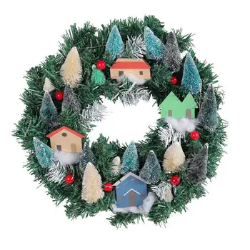 Stralucitoare Pom De Crăciun Cununa Pre-Aprins Artizanale Coroană De Crăciun Ornament De Crăciun Petrecere Propunerii Pentru Ușa De Perete Scari - Imagine 1  