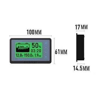 TF03K Coulomb Metru Capacitatea Bateriei Indicator de Tensiune, Curent Display Baterie Plumb-Acid Detector 8-120V 350A(0-500A) Durabil - Imagine 2  
