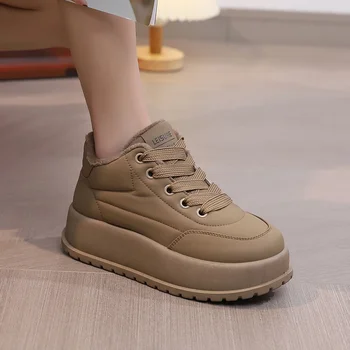 Toamna Talpa Groasă Pic de Alb Pantofi pentru Femei 2023 Noua de Pantofi pentru Femei la Modă și Versatil Crescute Casual Sport Bord Pantofi - Imagine 2  