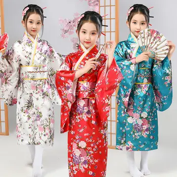 Tradițional Japonez De Îmbrăcăminte Festival Cosplay Kimono Fata De Performanță Etapă Costum Imprimat Halat De Baie Floare De Cires Halat De Baie - Imagine 1  