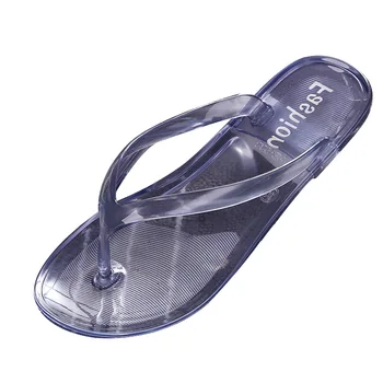 Transparent Sandale de Plaja pentru Femei Jeleu de Cristal Flip Flops pentru Femei de Vară în Afara Fund Plat Papuci Doamnelor din material Plastic Sandale din PVC - Imagine 1  