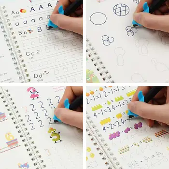 Transport gratuit Reutilizabile Montessori Magic Caiete Pen Copie în limba engleză Carte pentru Copii Copii Scris Autocolant Practică Pentru Caligrafie - Imagine 2  