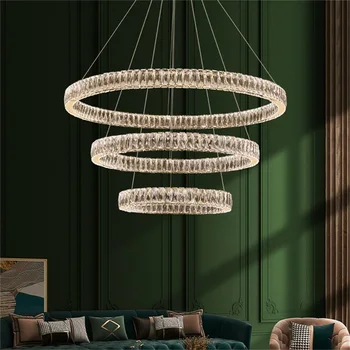 TYLA Moderne de Lux Pandantiv Lampă cu LED-uri Corpuri de iluminat Decorative Rotunde de Cristal Candelabru de Iluminat Pentru Camera de zi Dormitor Hotel - Imagine 2  