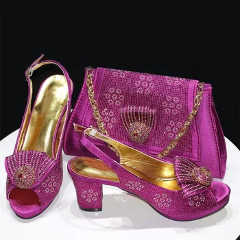 Ultimele Femei Italiene Sandale Pantofi Și Geantă Set De Potrivire De Vară 2024 Stras Doamnelor Pantofi De Partid Și Set De Sac De Mari Dimensiuni 37-43 - Imagine 1  