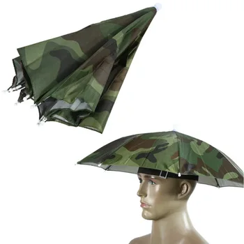Umbrelă Pălărie Verde De Armata Pliabil Exterior Parasolar Rezistent La Apa Camping Pescuit, Articole Pentru Acoperirea Capului Pălărie Pălărie Plajă - Imagine 1  