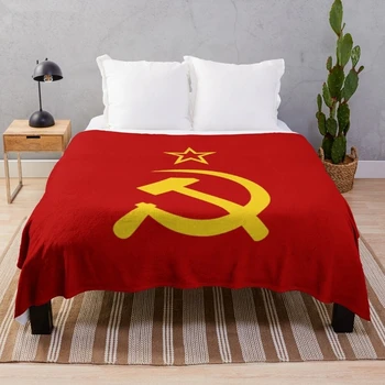 Uniunea Sovietică a Arunca Pătura de Rugăciune Islam Flanel Pătură URSS Emblema Roșie Imprimată Pătură de Canapea Pat lenjerie de Pat de Suvenir Cadouri - Imagine 1  