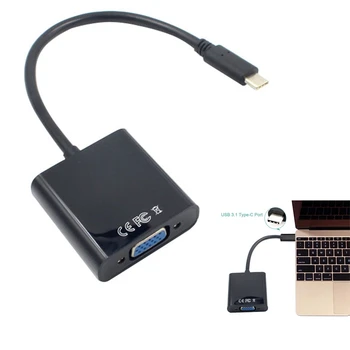 USB-C USB3.1 Tip C Pentru Cablu Adaptor VGA Male La VGA de sex Feminin Transferul Video Converter 1080P Pentru 12 Inch - Imagine 1  