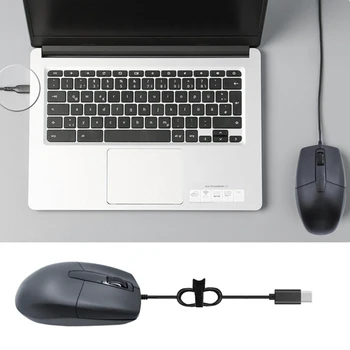 USB de Tip C, Mouse-ul Sensibil pentru Laptop-uri, Telefoane mobile Tablete Cablu Lung de 1,5 m - Imagine 2  