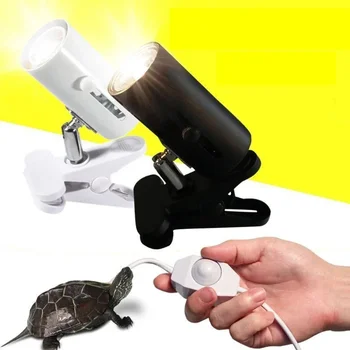 UVA+UVB 3.0 Reptile Lampa Kit cu Clip-Ceramice pe Suport de Lumină Turtle Pelerin UV Lampă de Încălzire Set broaste Testoase Șopârlă de Iluminat 220V - Imagine 1  