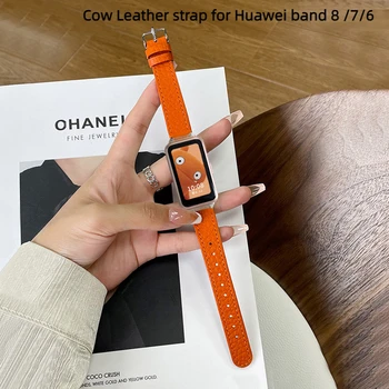 Vacă Curea din Piele pentru Huawei band 8 Sport Watchband pentru HUAWEI band 8 7 6 Înlocuire Bratara Smartwatch Femeie Bărbat Centura - Imagine 1  