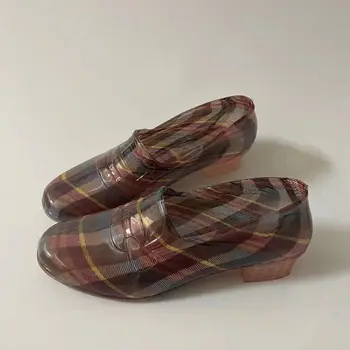 Vara Femei Superficial Slip-On Ploaie de Pantofi Transport Gratuit Moale, Talpa Non-Alunecare rezistent la apa, Toc Patrat de 3 CM Imprimate, Pantofi de Lucru - Imagine 2  
