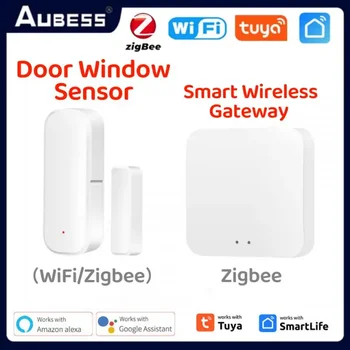 WiFi/ZigBee 3.0 Ușă Fereastră Senzor Detector De Acasă De Protecție De Securitate Sistem De Alarma Pentru Alexa Google Asistent Tuya De Viață Inteligentă App - Imagine 1  