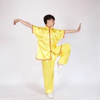 Wushu Uniformă De Performanță Etapă Maneci Scurte Îmbrăcăminte Tai Chi Kung Fu Costume De Taijiquan Practica De Performanță Poarte Copil La Adult - Imagine 2  