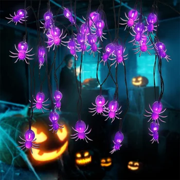 Y2K Decor de Halloween Spider Șir de Lumini Solare Șir de Lumină în aer liber Decorative Lumini LED Pentru Patio Decor de Crăciun 322 - Imagine 1  