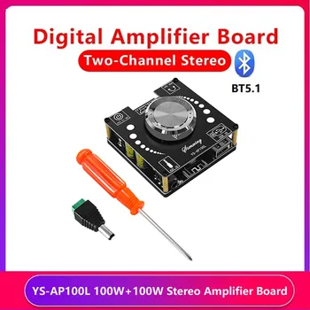 YS-AP100L Bluetooth, Amplificator Digital de Bord Versiune Mini BT5.1 100W+100W Stereo Dual-Channel - Imagine 2  