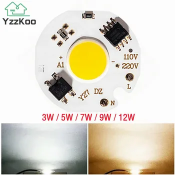 YzzKoo 3W 5W 7W 9W putere de 10W, 12W Y27 LED COB Chip Lampa 220V Inteligent IC Nu este Nevoie de Driver Bec LED-uri De Inundații Lumina Alb Rece Alb Cald - Imagine 1  