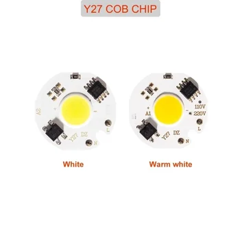 YzzKoo 3W 5W 7W 9W putere de 10W, 12W Y27 LED COB Chip Lampa 220V Inteligent IC Nu este Nevoie de Driver Bec LED-uri De Inundații Lumina Alb Rece Alb Cald - Imagine 2  