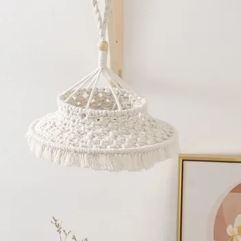 Țesute Candelabru Cu Abajur Boem Țesute Manual Independenți De Lumină Creative Homestay Decor Lampcovers - Imagine 2  